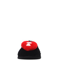 Heart logo plush slippers