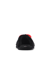 Heart logo plush slippers