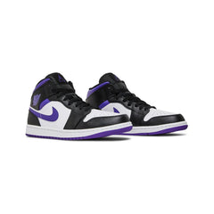 Air Jordan 1 Mid 'White Black Purple' (2022)